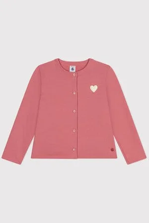 Petit Bateau Cardigan in tessuto felpato bambina