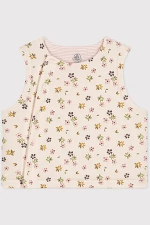Petit Bateau CARDIGAN SENZA MANICHE DOUBLE-FACE IN COTONE NEONATO