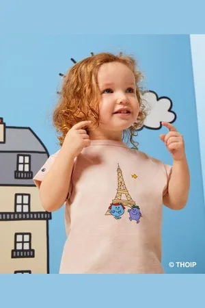 Petit Bateau T-shirt Monsieur Madame in cotone neonato