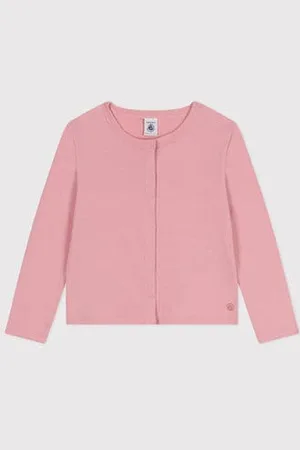 Petit Bateau Cardigan in cotone tinta unita bambino