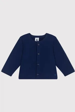 Petit Bateau Cardigan in cotone tinta unita neonato