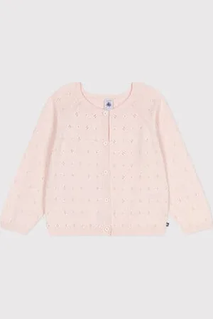 Petit Bateau Cardigan in cotone a punto fantasia bambina