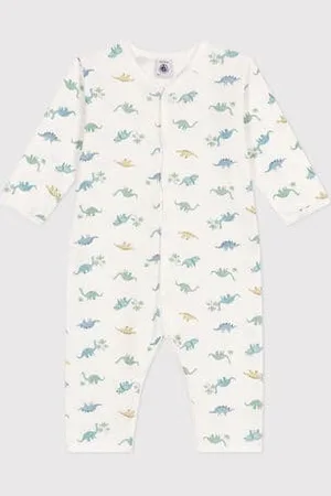 Petit Bateau Pigiama senza piedini in cotone con dinosauri neonato