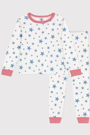 Petit Bateau Pigiama in cotone con stelle stampate bambino