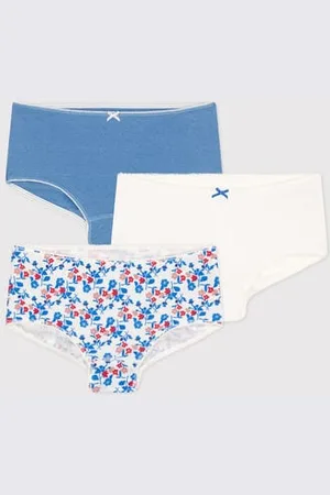 Petit Bateau Set di 3 shorty in cotone a fiori bambino