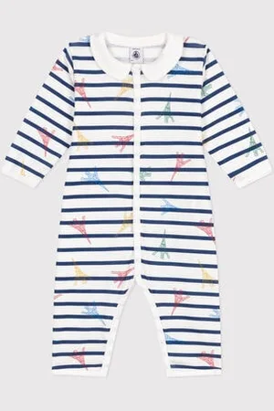 Petit Bateau Pigiama senza piedini e con colletto in cotone con motivo Parigi neonato
