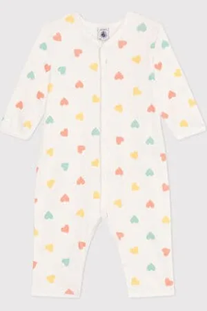 Petit Bateau Pigiama senza piedini in cotone a cuori neonato