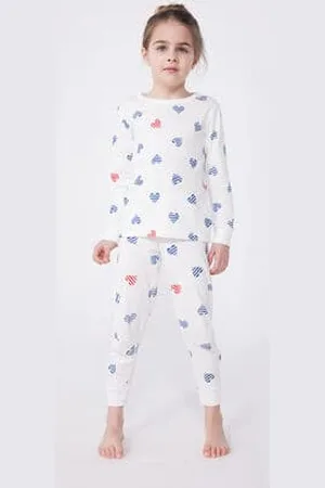 Petit Bateau Pigiama a maniche lunghe in cotone con cuori stampati bambino