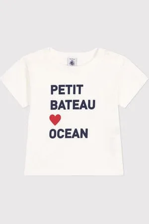 Petit Bateau T-shirt a maniche corte in cotone tinta unita neonato