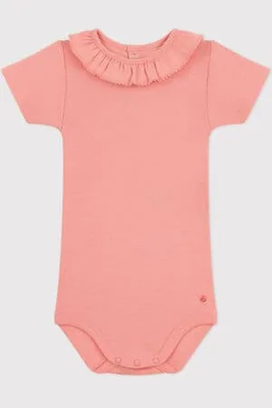 Petit Bateau Body a maniche corte in cotone tinta unita neonato