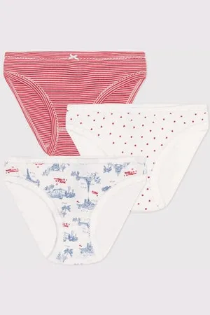 Petit Bateau Confezione da 3 slip in cotone con stampa Parigi bambino