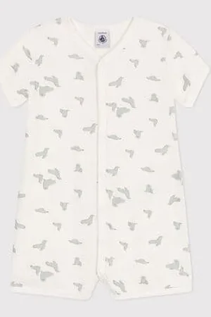 Petit Bateau Tutina corta in cotone con foche neonato