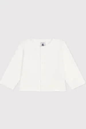 Petit Bateau Cardigan in cotone tinta unita neonato