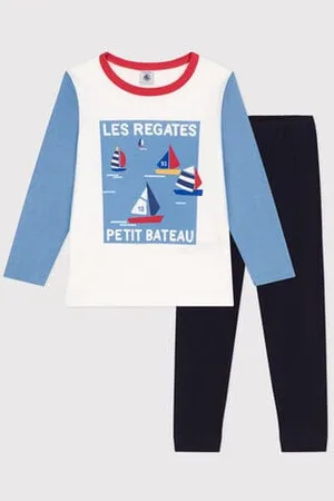 Petit Bateau Pigiama a maniche lunghe in cotone bambino
