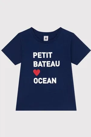Petit Bateau T-shirt a maniche corte in cotone con stampa bambino unisex
