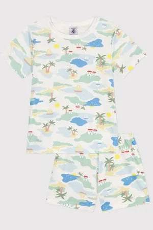 Petit Bateau Pigiama corto in cotone con stampa bambino