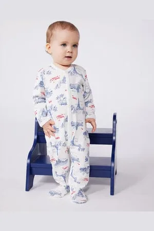 Petit Bateau Pigiama in cotone Parigi neonato
