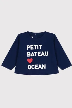 Petit Bateau Felpa in cotone tinta unita neonato