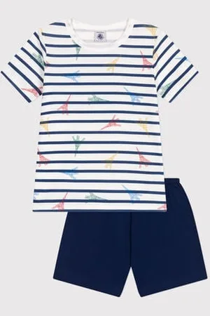 Petit Bateau Pigiama corto in cotone con stampa Parigi bambino