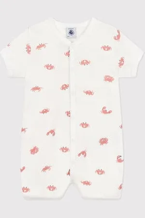 Petit Bateau Tutina corta in cotone con granchi neonato