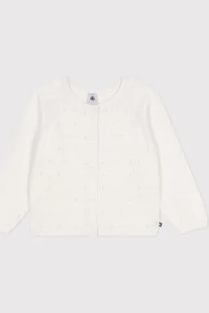 Petit Bateau Cardigan in cotone a punto fantasia bambina