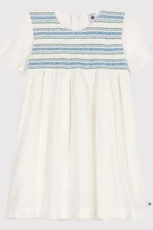 Petit Bateau Abito a maniche corte in cotone bambina