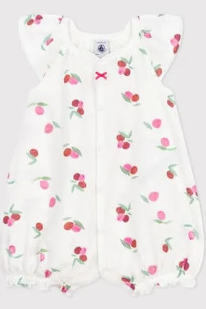 Petit Bateau Tutina corta in cotone con frutti neonato