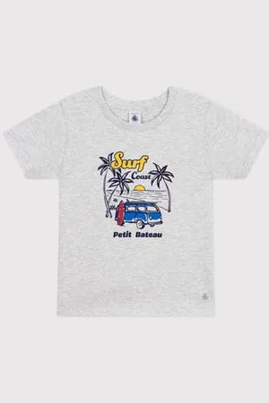 Petit Bateau T-shirt a maniche corte in cotone con stampa bambino
