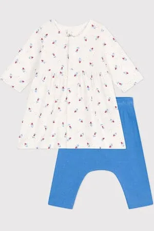 Petit Bateau Abito e leggings in cotone neonato