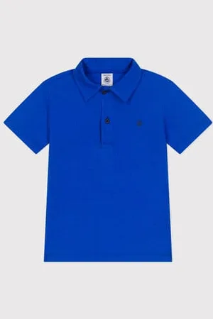 Petit Bateau Polo a maniche corte in cotone tinta unita bambino