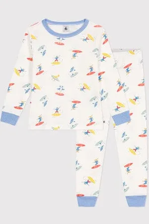 Petit Bateau Pigiama a maniche lunghe in cotone con surfisti stampati bambino