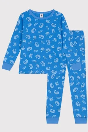Petit Bateau Pigiama a maniche lunghe in cotone con furgoni stampati bambino
