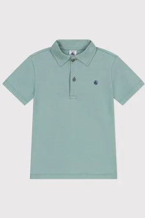Petit Bateau Polo a maniche corte in cotone tinta unita bambino