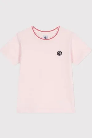 Petit Bateau T-shirt a maniche corte in cotone tinta unita bambina