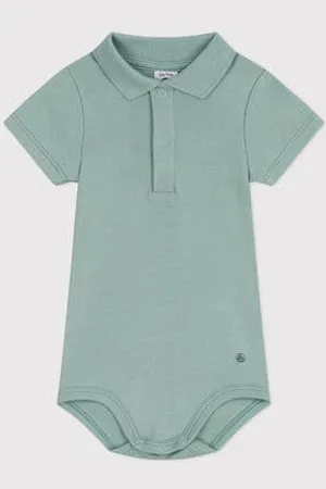Petit Bateau Body a maniche corte in cotone tinta unita neonato