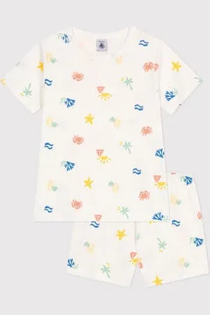 Petit Bateau Pigiama corto in cotone con stampa bambino