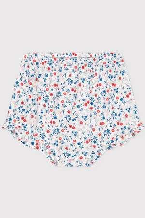 Petit Bateau Bloomer in popeline con stampa a fiorellini neonata