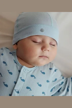 Petit Bateau Cuffietta in cotone tinta unita neonato