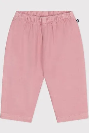 Petit Bateau Pantaloni in morbido cotone tinta unita neonato