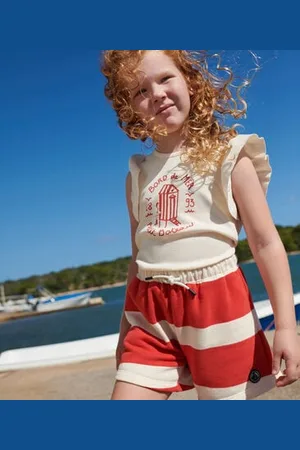 Petit Bateau T-shirt a maniche corte in cotone con stampa bambina
