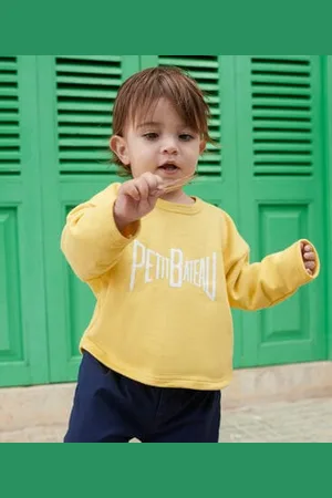 Petit Bateau Felpa in cotone tinta unita neonato