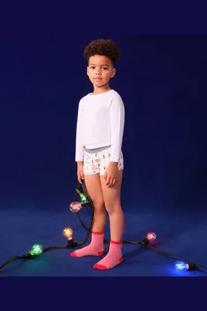 Petit Bateau Set di 3 boxer di Natale in cotone bambino