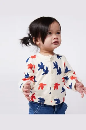 Petit Bateau Cardigan in cotone con stampa di uccellini neonato
