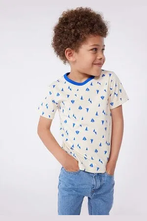 Petit Bateau T-shirt a maniche corte in cotone con stampa bambino