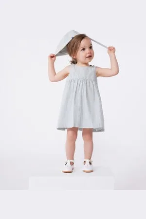 Petit Bateau Abito senza maniche in cotone a righe neonato