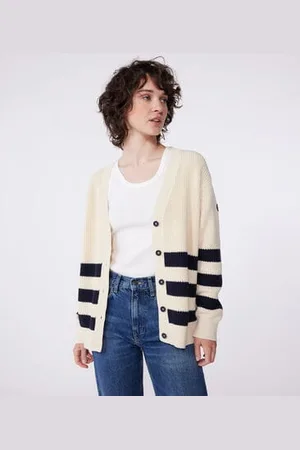 Petit Bateau Cardigan in cotone a righe donna