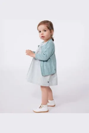 Petit Bateau Cardigan in cotone a punto fantasia neonata