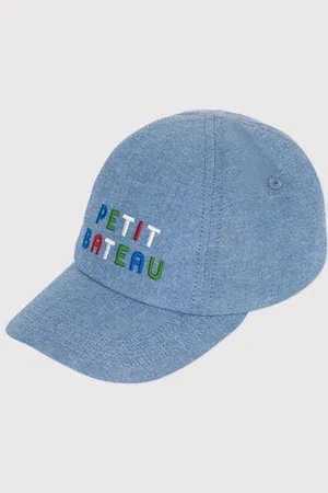 Petit Bateau Berretto in denim chiaro neonato