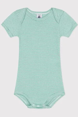 Petit Bateau Body a maniche corte in cotone con stampa neonato
