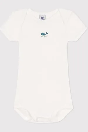 Petit Bateau Body a maniche corte in cotone tinta unita neonato